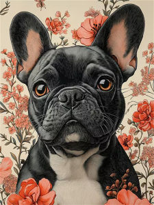 Huacan 5D Diamond Painting Dog Flower Diamond Embroidery Animal New Collection 2026 Decorative Paintings