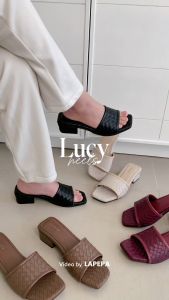 Staria Lapepa Lucy Sandal selop heels anyam sendal slop hak motif tikar