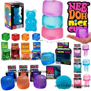 Schylling Needoh Nice Cube Sensory Fidget Cube Stress Relief Anxiety Sensory Tool for Focus ADHD & Office Desk Calming Gadget