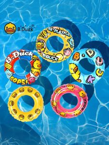 B.DUCK Thickened Inflatable Swimming Ring for Men Women Adults And Kids Lifeguard Ring for Girls Boys And Babies