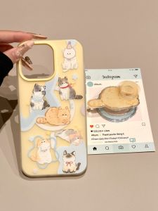 iPhone 16 Silicone Case Female Style Full Cover Magnetic Cat Design Anti-Fall Protection Soft Silicon Apple 16 Phone Cover