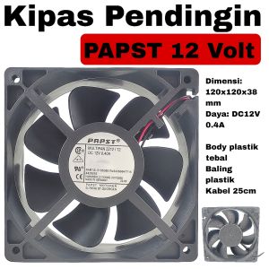 Kipas Pendingin Papst 12cm 12V Cooling Fan DC 12 Volt 12 x 12 x 3.8cm