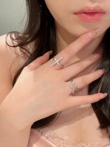 Nhẫn Nữ Sinh Viên MUAOOK Nhẫn Cặp Đôi Mở Nhẫn Ngón Trỏ Nhẫn Đính Chéo Sang Trọng Nhẫn Thời Trang Thanh Lịch Nhẫn Tròn