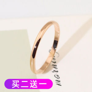 Chic Korean Style Fine Titanium Steel Ring with Rose Gold Finish for Women Fashionable and Simple Couple Ring in Stock