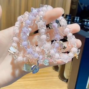 Korean Kids Cartoon Bracelet 韩版新款女生小众儿童水晶串珠卡通手链
