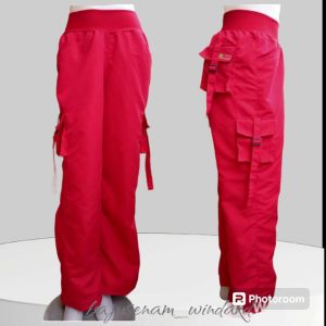 Celana Senam Cargo Polos Gesper /Celana cargo/Celana Senam Cargo Parasut Polos