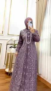 COD Maudy Dress Ceruty Babydol Brokat Dress Wanita Terbaru 2024 Kekinian Gamis Viral Dress Kondangan