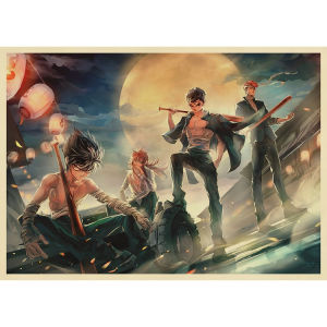 YuYu Hakusho Poster Decorative Painting Brown Packing Paper Retro Painting Pu Fan Youzhu Tibetan Horse Flying Shadow Japanese Cartoon