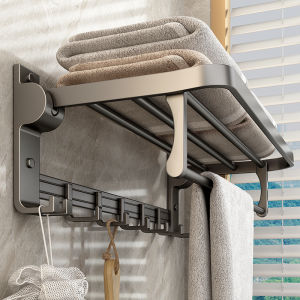ANGE Premium Gray Drill-Free Towel Rack Toilet Rack Bathroom Storage Wall Mounted Punch-free bathroom rack wall mount toilet rack kitchen storage drain basket waterproof and not rust