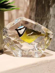 Maleras Nordic Style Artistic Bird Figurine Creative Home Decoration Gift for Friends Desktop Ornament Glass Handmade Craft