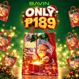 BAVIN 3in1 Christmas Gift Bundle Set w/Gift BagVelvet Pouch Keychain Data Cable Holiday For FamilyFriendsColleagues