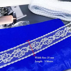 5 Meters Lace Ribbon White/Black Fabric for Gift Wrapping Christmas Wedding Party Decor DIY Crafts Fabric Sewing Decoration