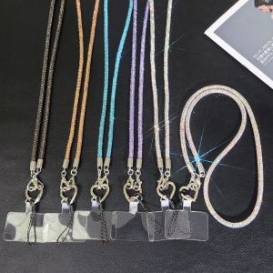 OWTWO Bright Rhinestone Phone Lanyard Crystal Bling Bling Hanging Cord Luxury Phone Case Chain Straps Phone Accessories