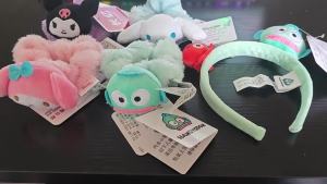 Sanrio Hangyodon Headband Cartoon Face Washing Headband Plush Hair Compression Kuromi Makeup Cute Hair Headband Gift For Girls
