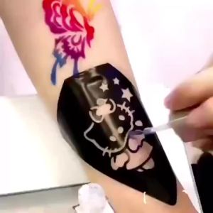 Temporary Glitter Tattoo with Stencils 30 Glitter Colors Adults Kids Body Arts Glitter Make Up Kit Gifts for Girls Boys Birthday