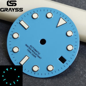 28.5mm For SUB ice blue Watch dial blue Luminous for NH35/NH36/4r35/4r36 Movement DIY Watch Modification Accessories