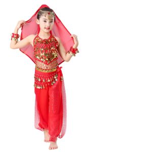 5PCS/7PCS Girls Indian dance dress Belly Dance Costumes Set Oriental Dance Girls Princess Performance Costume Indian Belly Dance Dress