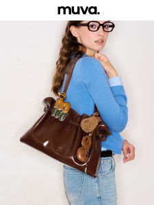 Muva Original Tote Bag Large Capacity Crossbody Shoulder Bag Female 2024 Fall and Winter Ruched Idle Style 10.14 New Arrival