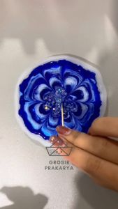 Cetakan Resin Coaster Geode Gerigi Bentuk Geoda Bulat Bergerigi Irregular Cetakan Tatakan Gelas Mug Wadah Alas Vas Meja Bahan Silikon Silicone Karet Lentur Elastis Anti Lengket Mudah Dilepas DIY Kerajinan Recine Epoxy