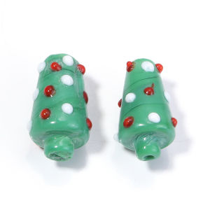 2Pcs Lampwork Glass Beads Christmas Tree Snowman Multicolor Enamel Beads For Charm Jewelry Making DIY Christmas Gifts Supplies