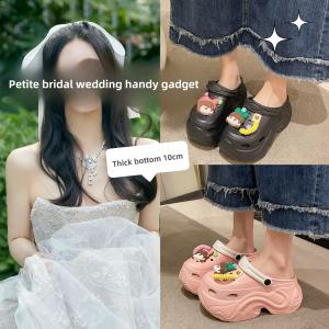 New Cartoon Thick Heel 10cm Women's Sandals: Summer Outdoor Wear & Sweet Style