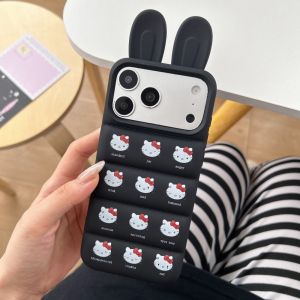Sanrio | Ốp Điện Thoại Hình Mèo Sanrio KT Tai Thỏ Chất Liệu Silicon Mềm Chống Sốc Dành Cho iPhone 17/16/15/14/13/12 Pro Max Dành Cho Nữ