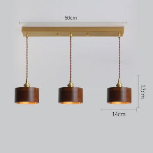 Nordic Black Walnut Wood Bedroom Bedside Bar Counter Dining Room Small Lamp Japanese Style Vintage Hallway Entrance Pendant Light
