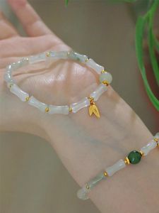 Tianshan Hetian Jade Bamboo Node Bracelet Womens Style 2025 New Small Audience Design Sensation New Chinese Style Bracelet for Girlfriend