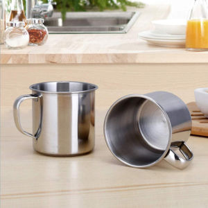 promo! murah gelas mug stainless dengan tutup 10 cm