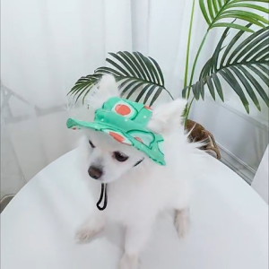 Breathable Pet Fisherman Hat with Ear Holes Sunproof Adjustable Cap for Dogs & Cats