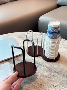 [SG seller stock]Luxury Disposable Cup Storage Holder Water Tea Cups Dispenser Rack Shelf with Longer Stick Mug Display Stand Home Organizer