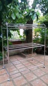 [ราวตากผ้าสแตนเลส 1.5 เมตร] ล้อล็อคได้ ยืดหดได้ ราวสนาม ราวตากผ้าสนาม