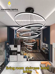 Modern LED Pendant Light Lamp for Living Room Home Decor Tricolor App Remote Control Dimmable