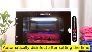 UV Sterilizer Disinfection autoclave sterilizer with dryer sterilizer for nail tools towel UV combined with ozone for double sterilization featuring switch low noise timer UV protection and high capacity.