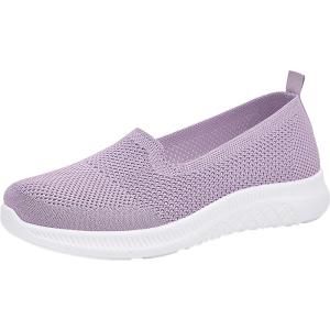 Beijing Ladies Soft Bottom Anti-Slip Sports Cloth Shoes Casual Style Comfortable Mesh Inner Flat Heel round Toe Mom Shoes