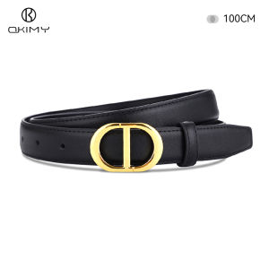 OKIMY Women Belts Fashion Leather Belt Elegant Golden Buckle Design Adjustable Girls Ladies Long Straps Waistbands Dress Coat Alloy Buckle Letter Buckle Gold Decorations