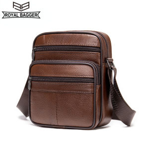 Royal Bagger Sling Shoulder Bag For Men Genuine Cow Leather Multifunction Business Casual Man Crossbody