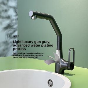 AZOS | Gun Gray Pull-Out Faucet