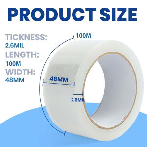 2.6mil No Noise Packing Tape 48mm x 100m Heavy Duty Silent Packing Tape for Moving Storage and Packaging