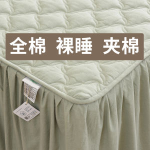 Pure Cotton Bed Skirt Coverlet Thickened Sandwich Cotton High End Fashionable Bed Cover 2025 New Style Single Piece Bed Curtain