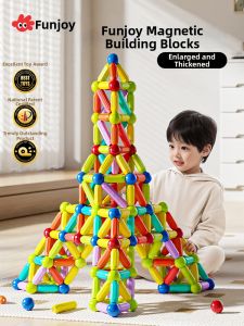 FUZAO | Magnetic Stick and Disk Building Toy for 2-6 Year Olds Children