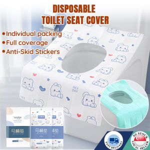 🇸🇬 10PCS Disposable Toilet Seat Cover Sheet /Travel Waterproof Adhesive Strips Public Restroom Extended Length