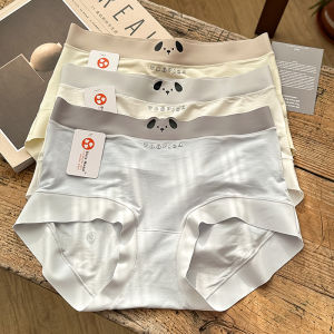 Cute Dog Print Womens Underwear Modal Cotton G-String Antibacterial Soft Smooth Mid-Waist Shorts Comfortable Feminine Briefs