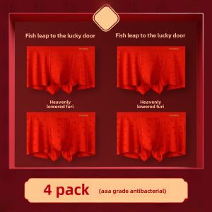 Yu Zhaolin Dragon Year Mens Underwear Ice Silk Modal Antibacterial mid Waist Briefs U Shape Design Polyester Fiber