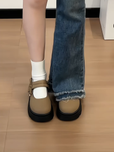 Retro Japanese Style Mary Jane Flat Womens Shoes Thick Bottom Heightening round Head Spring Autumn Versatile Slip-On Single Shoes