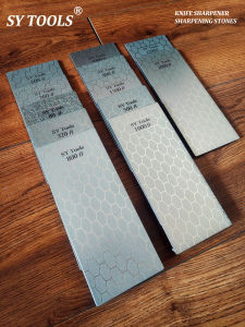4pc Electroplated Diamond Sharpening Stones with Honeycomb Pattern – Non-Slip Foam Backing Multi-Grit (80#-3000#) 150x62mm
