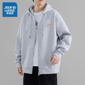 เสื้อแจ็คเก็ตสเวตเตอร์แบบเปิดสำหรับผู้ชาย ทรงหลวม สไตล์ลำลอง แขนยาว คอตตอนผสมโพลีเอสเตอร์ สำหรับฤดูใบไม้ร่วง 2025