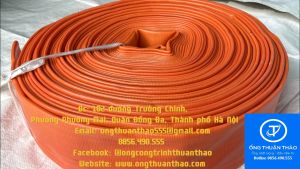 Ống bạt vàng cam phi 76mm (80mm) cuộn 50M - Ống bạt mềm cốt dù THUẬN THẢO