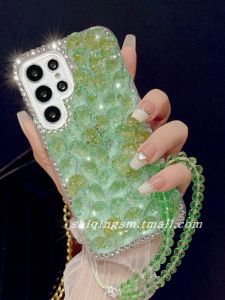 Luxury Gold Foil Diamond Phone Case for Samsung S23 Ultra and S24 Models Full Cover Anti-Drop Protective Design with Rhinestone