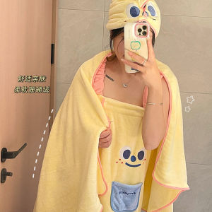 Khăn Tắm Hình Mắt Cá Chân Dễ Thương Có Thể Mặc Bằng Vải Nhung San Hô Thấm Hút Nhanh Khô Đeo Vai Khăn Choàng Tắm Phòng Tắm Khăn Lau Đầu